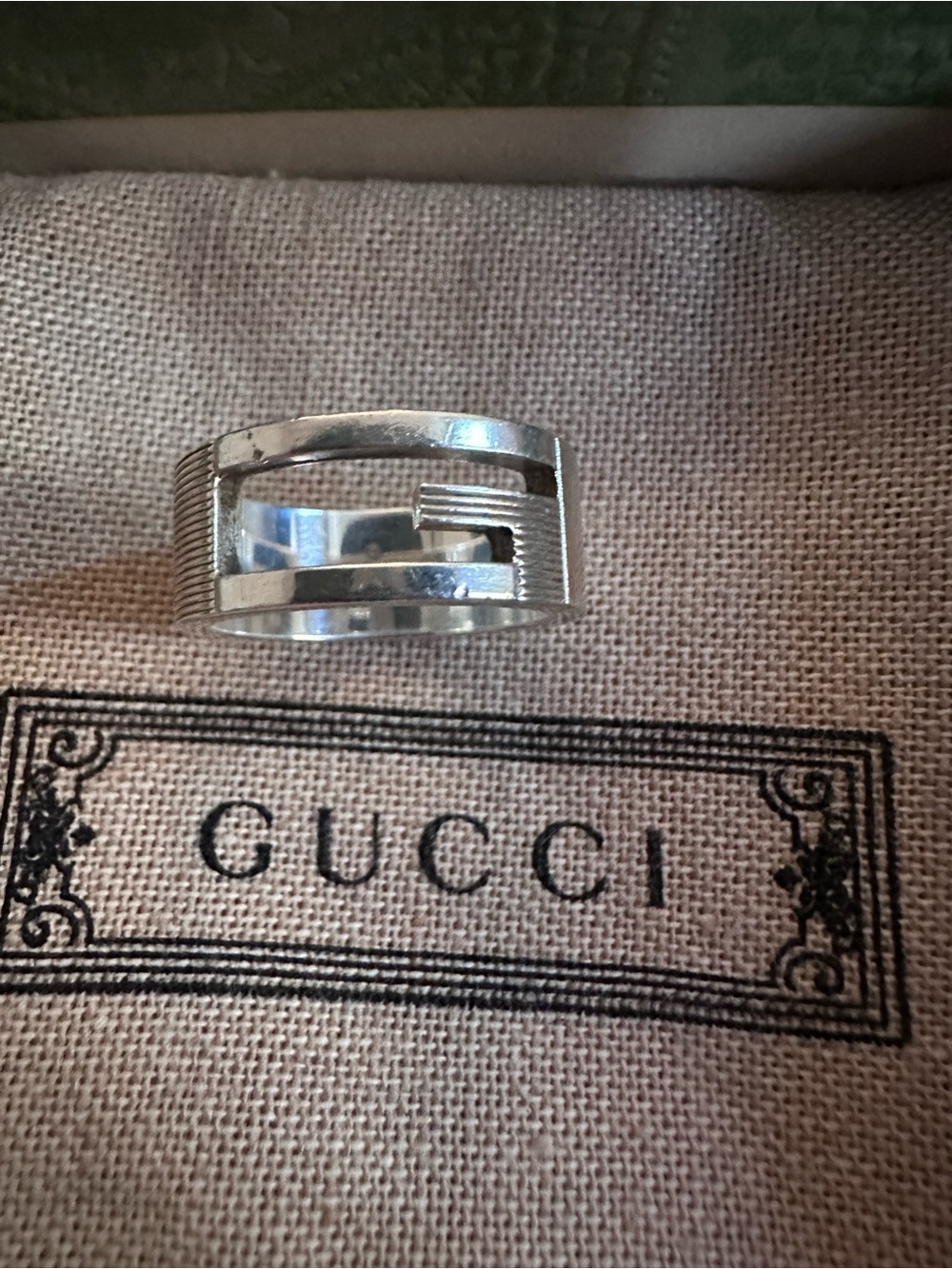 Gucci Silver Open Geometric Ring